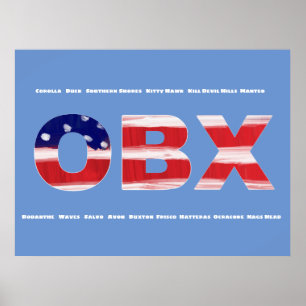 Poster OBX Flag Text And Towns