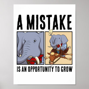 Poster Occasion drôle d'éléphant pour grandir de manière