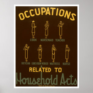 Poster Occupations domestiques 1938 WPA