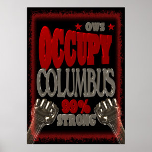 Poster Occupy Columbus OWS protestation forte de 99%
