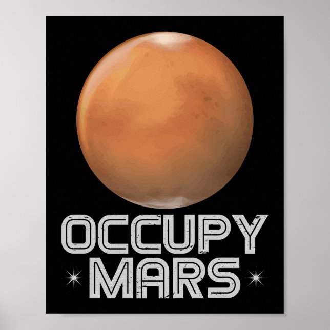 Poster Occupy Mars 2020 Planet Martian (Devant)