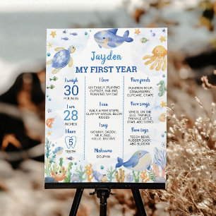 Poster Ocean Animals Boy Under the Sea Anniversaire Jalon