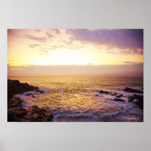 Poster Océan Atlantique au lever du soleil, vue depuis Po