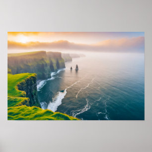 Poster Océan Atlantique Mer Nature Eau Bleue Vue aérienne