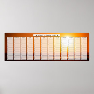 Poster Ocean Beach Sunrise Calendrier d'anniversaire