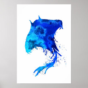 Poster Ocean Blue Stingray