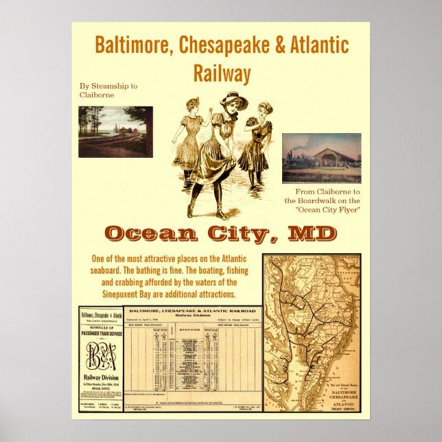 Poster Ocean City, Maryland en train (Devant)