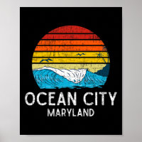 Ocean City Maryland Md Plage Vintage Océan Famille