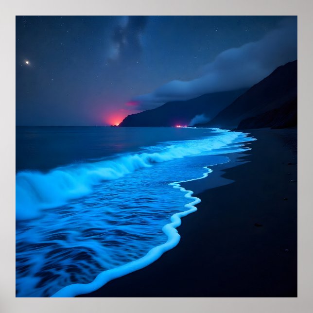Poster "Océan de Lumière : Rêves bioluminescents" (Devant)