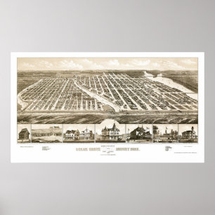 Poster Ocean Grove & Asbury Park, NJ Carte panoramique - 