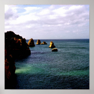 Poster Océan merveilleux du Portugal - Teal et azur