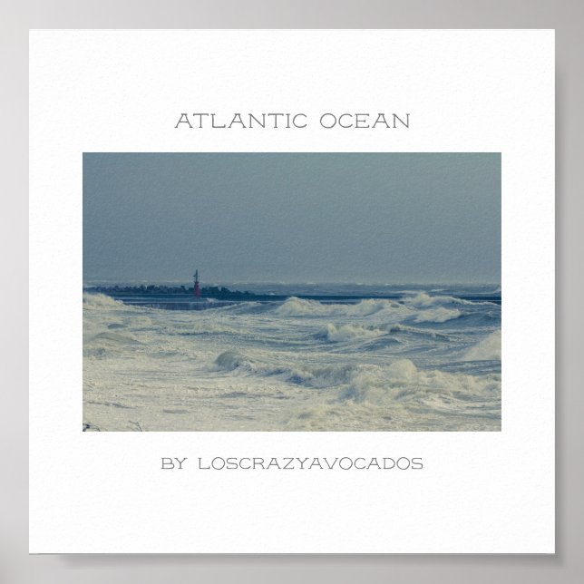 Poster Ocean Sea Waves Stormy Weather Pier (Devant)