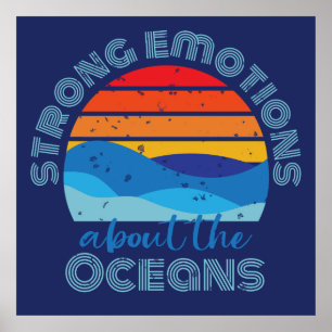 Poster Ocean Sing Retro Sunset