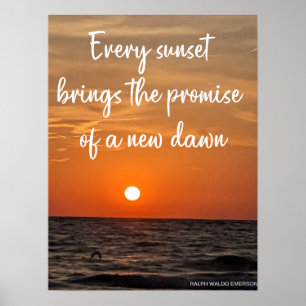 Poster Ocean Sunset - Citation Inspirante