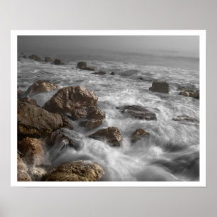 Poster Ocean Waves sur Rocky Beach