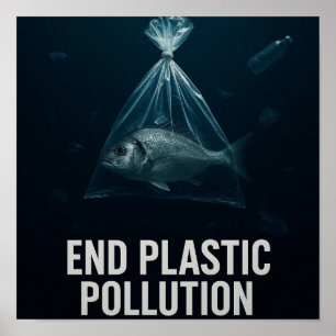 Poster Océans sans plastique - Sensibilisation à la vie m