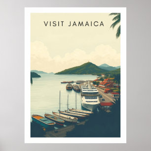 Poster Ocho Rios, Jamaïque – Illustration de voyage vinta