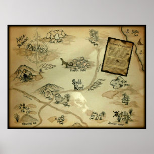 Poster Ocotillo Wells Treasure Carte de la Californie du 