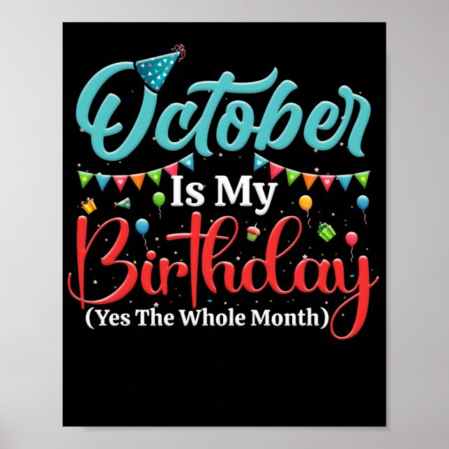 Poster October Is My Birthday (Devant)