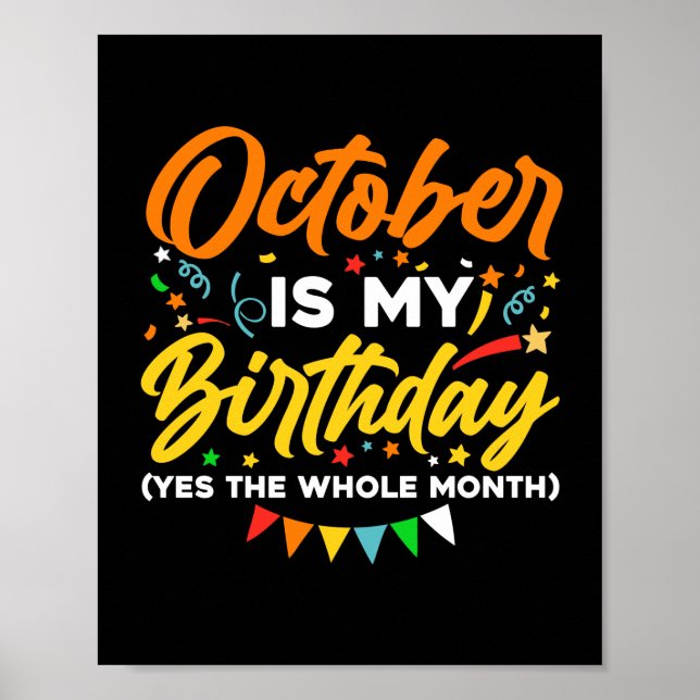 Poster October Is My Birthday (Devant)