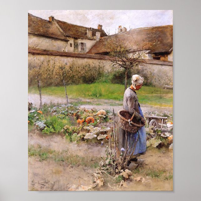 Poster Octobre Les Citrouilles Carl Larsson (Devant)