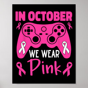 Poster Octobre Nous Portons Pink Breast Cancer Jeu Enfant