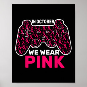 Poster Octobre Nous Portons Pink Breast Cancer Jeu Enfant