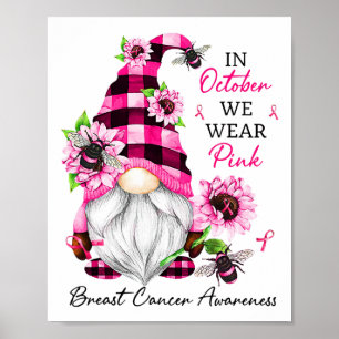 Poster Octobre Nous Portons Pink Gnome Sensibilisation au