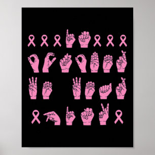 Poster Octobre Nous Portons Pink Sign Language Breast Can