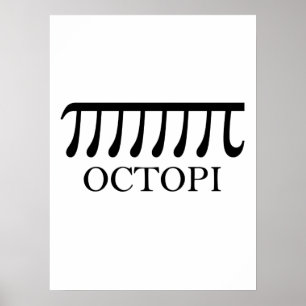 Poster Octopi - Funny Pi Octopus Math