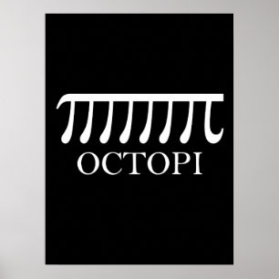 Poster Octopi - Funny Pi Octopus Math