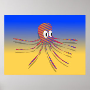 Poster Octopus coloré