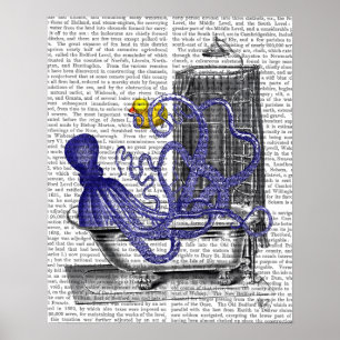 Poster Octopus dans le bain