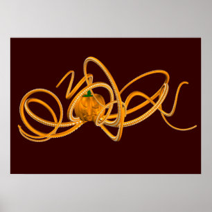 Poster Octopus orange