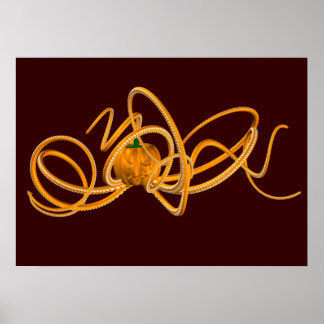 Poster Octopus orange