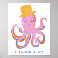 Octopus rose Quirky Dancing Animal Personnalisé