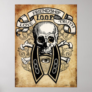 Poster Odd Fellows crâne et col