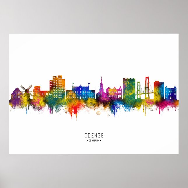 Poster Odense Denmark Skyline (Devant)