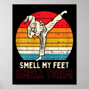 Poster Odeur Pieds fille Ponytail Kick Karate Taekwondo K