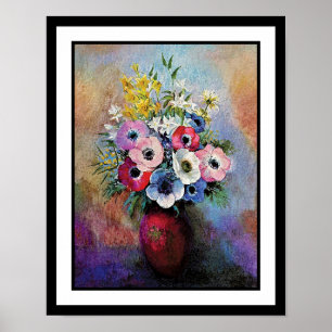 Poster Odilon Redon Anémones - Symbolisme de l'art fin