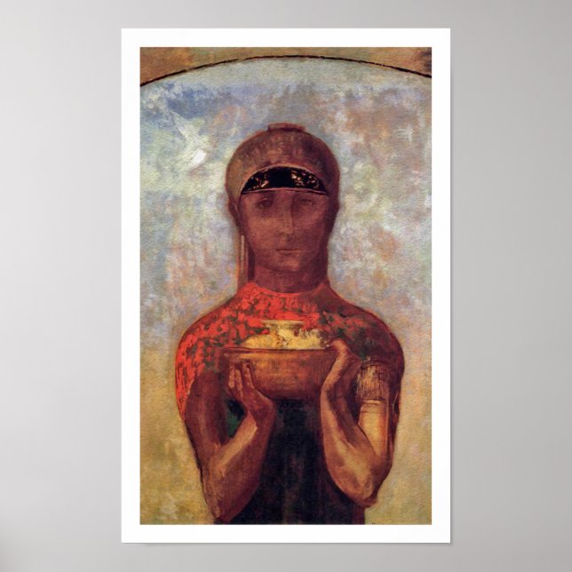 Poster Odilon Redon - Chalice du Mystère - Art Spirituel (Devant)