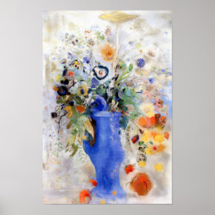 Poster Odilon Redon - Grand Bouquet dans un vase bleu pas