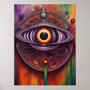 Poster Oeil Abstrait coloré