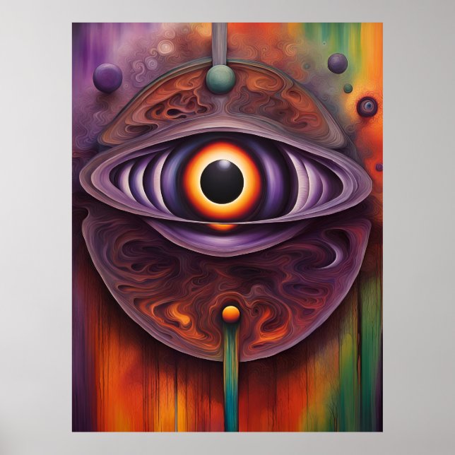 Poster Oeil Abstrait coloré (Devant)