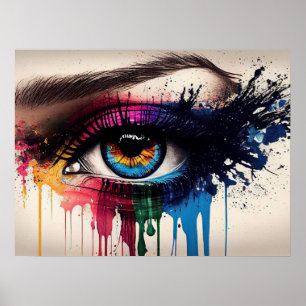 Poster Oeil de beauté peint