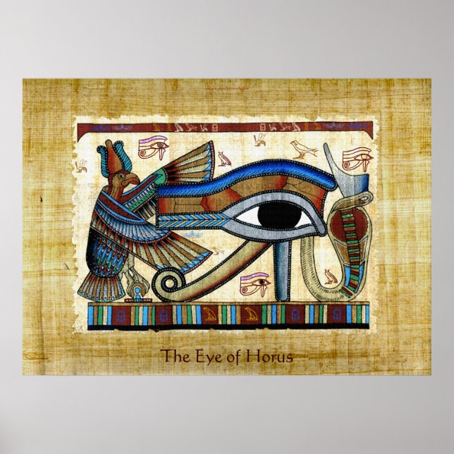 Poster OEil de Horus sur Papyrus effet Art égyptien (Devant)