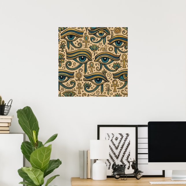Poster OEil de Horus Wall Art - Design tribal égyptien (Bureau à domicile)