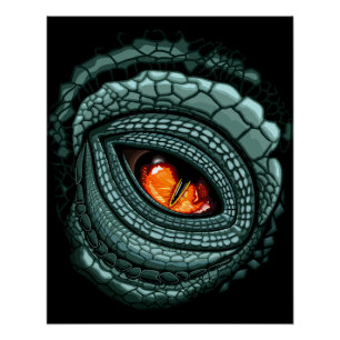 Poster Œil de prédateur reptile primitif