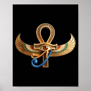 Poster Œil égyptien d'Horus ankh Égypte archéologue