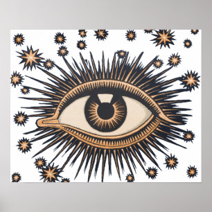 Poster Oeil étoile Lune Celeste Nouveau